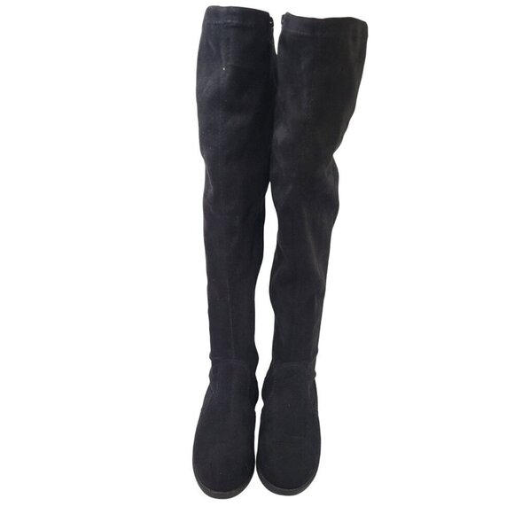 Winsor Womens Black Over-The-Knee Boots With Zipper & Lace-Up Size 6 - Picture 4 of 7